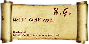 Wolff Györgyi névjegykártya