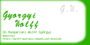 gyorgyi wolff business card