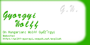 gyorgyi wolff business card
